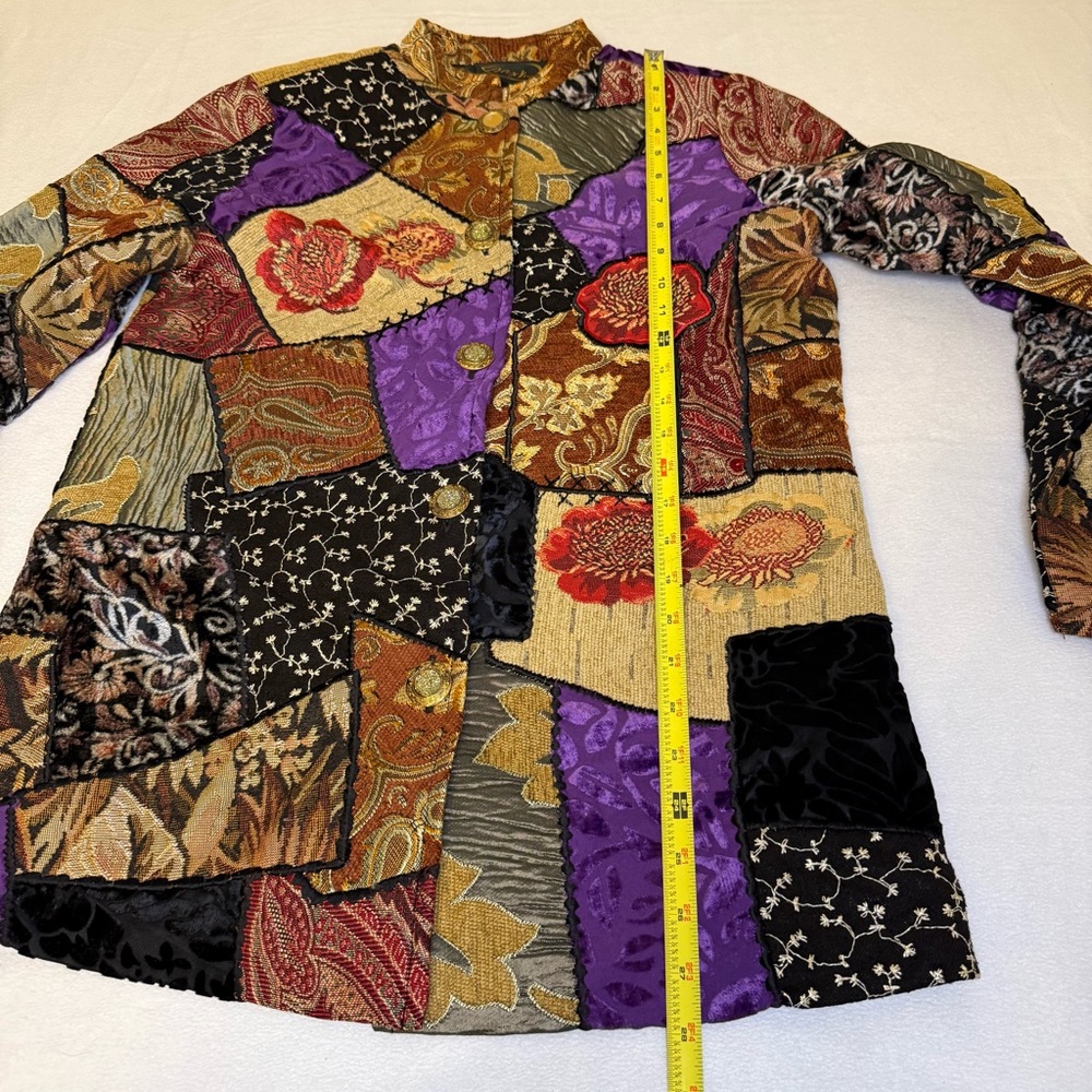 Multicolor Patchwork Boho Jacket Size Small - Vin… - image 5